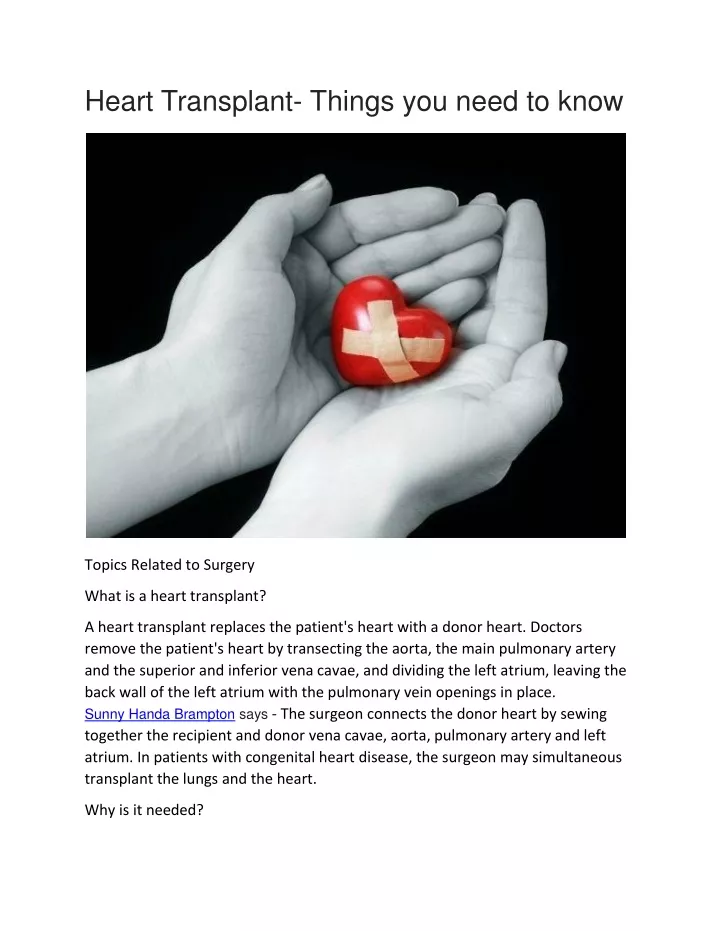heart transplant things you need to know