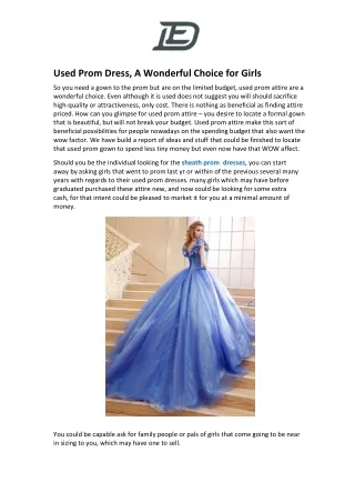 Prom Dresses Buying Tips for Girls