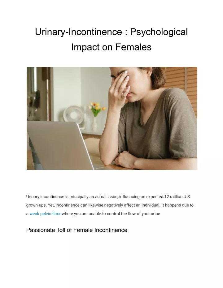 urinary incontinence psychological impact