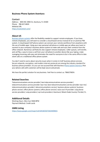 business phone system aventura contact address