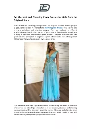 Charming Prom Dresses for Girls