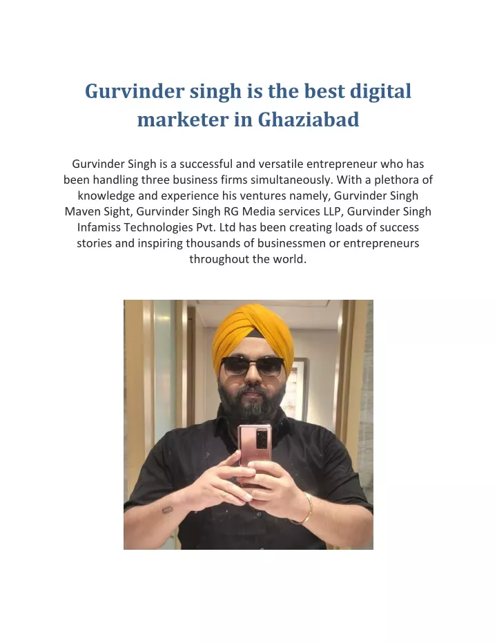 gurvinder singh is the best digital marketer