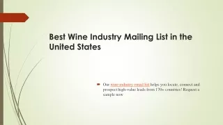 Wine Industry Mailing Address Database in USA