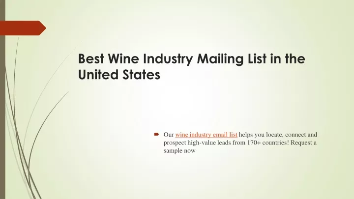 best wine industry mailing list in the united