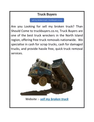 sell my broken truck  truckbuyers.co.nz