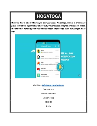 Whatsapp New Features  Hogatoga.com