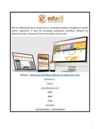 Automation Workflow Software for Admission Team | Educli.com