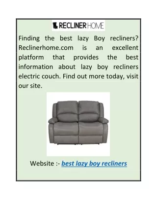 Best Lazy Boy Recliners  Reclinerhome.com