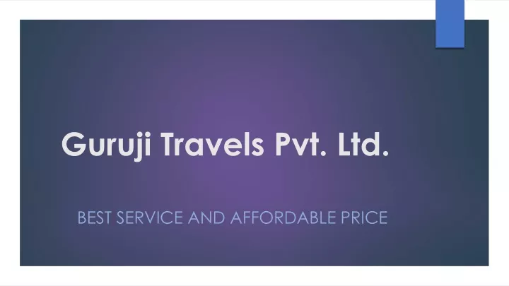 guruji travels pvt ltd