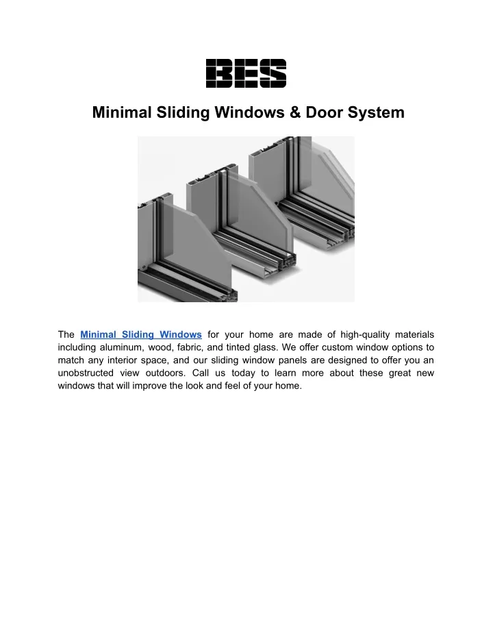 minimal sliding windows door system