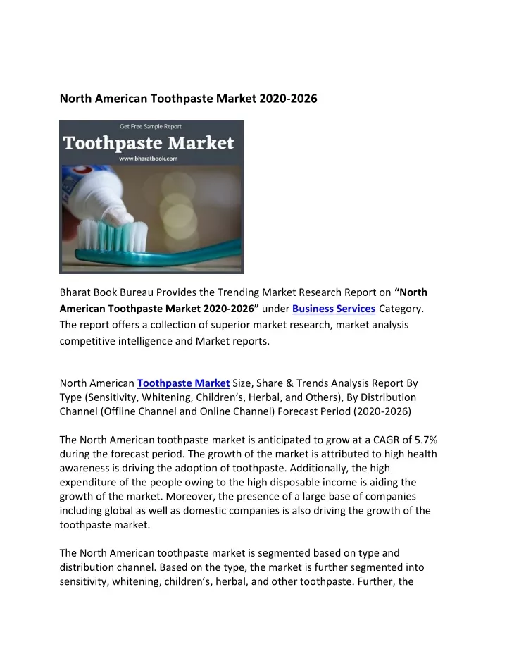 north american toothpaste market 2020 2026