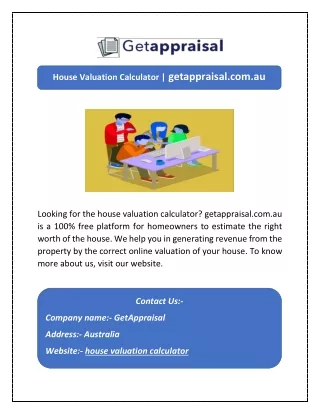 house valuation calculator getappraisal com au