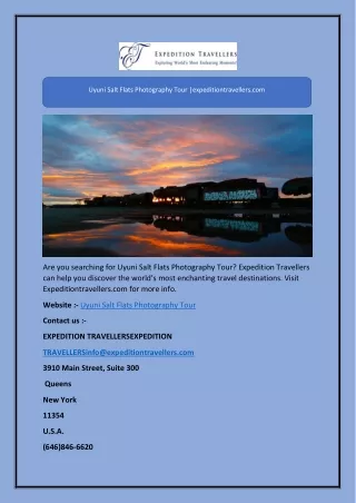 Uyuni Salt Flats Photography Tour |expeditiontravellers.com