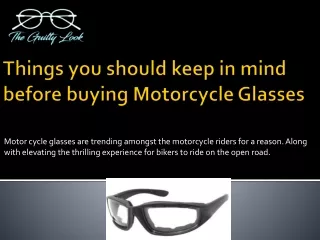 Things you should keep in mind before buying Motorcycle Glasses