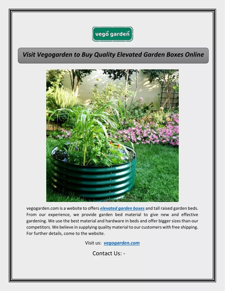 visit vegogarden to buy quality elevated garden