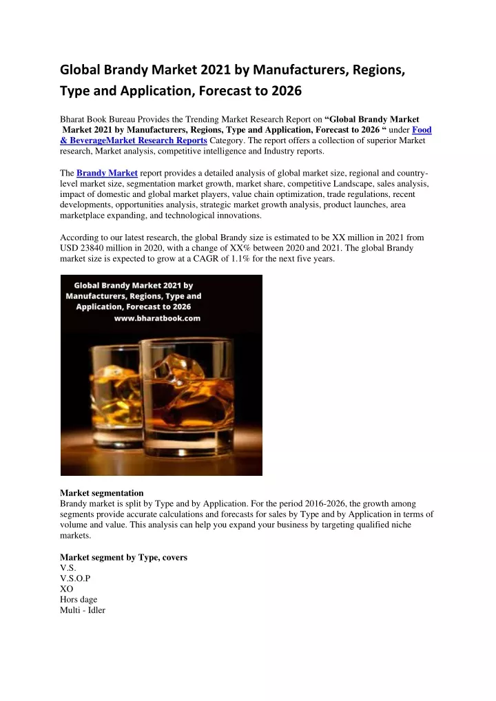 global brandy market 2021 by manufacturers