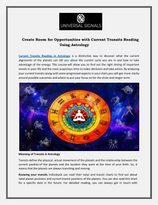 create room for opportunities with current