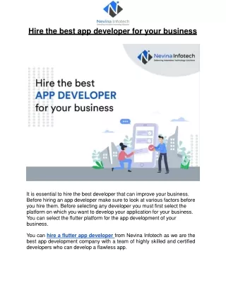 hire the best app developer for your business