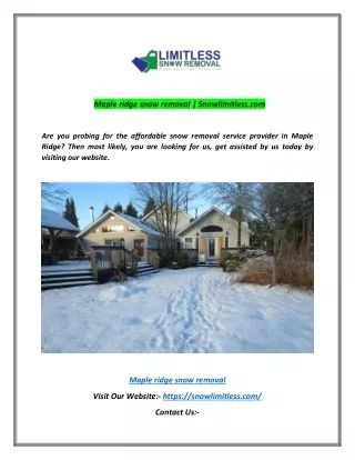 maple ridge snow removal snowlimitless com