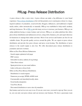 prlog prlog press release distribution press