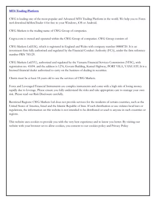 mt4 trading platform cwg is leading