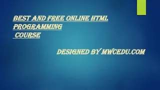 Free online HTML programming Course