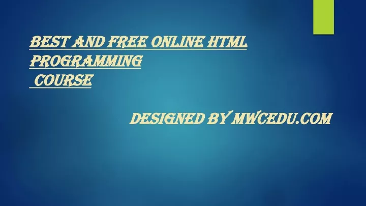 best and free online html programming course