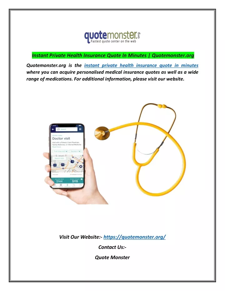 instant private health insurance quote in minutes