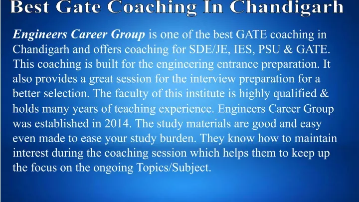 engineers career group is one of the best gate