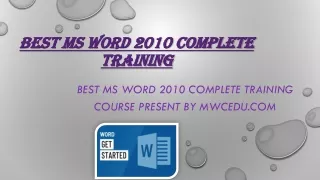 Best MS Word 2010 complete Training