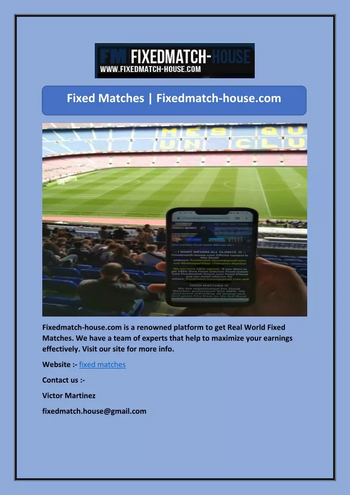 fixed matches fixedmatch house com