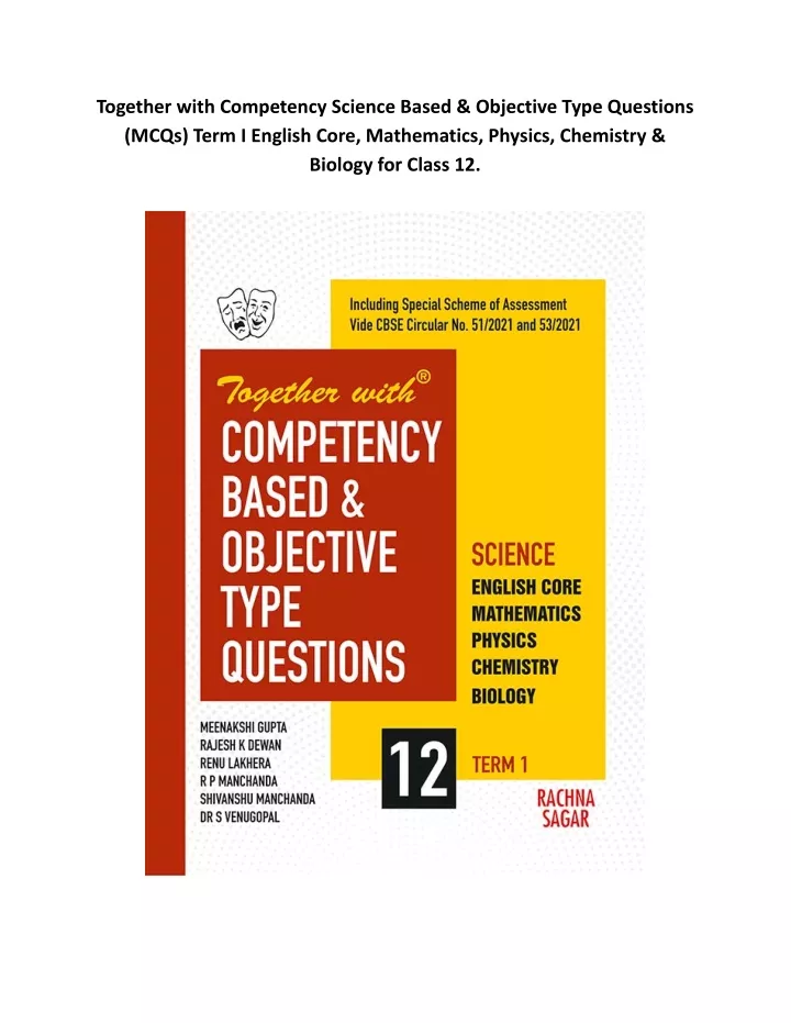 together with competency science based objective