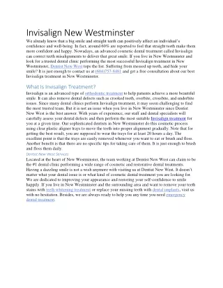 invisalign new westminster we already know that