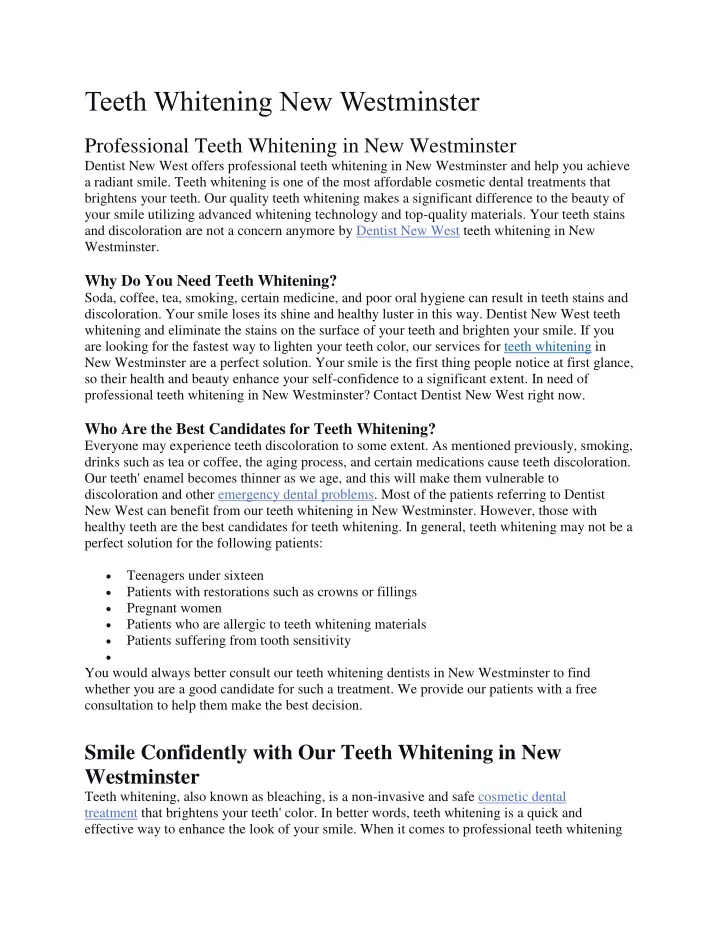 teeth whitening new westminster professional