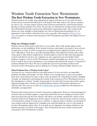 wisdom tooth extraction new westminster the best