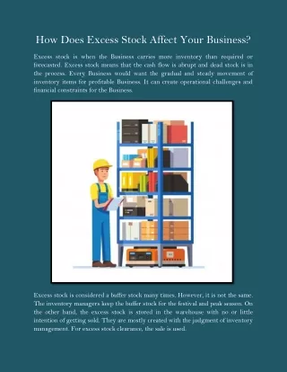 how does excess stock affect your business