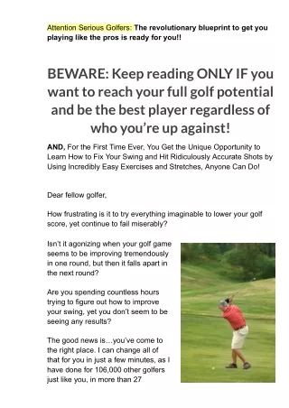 know the NO.1 secrets golf