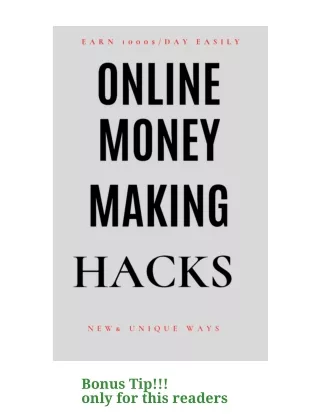 online money making hacks