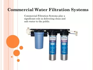 Commercial Water Filtration Systems