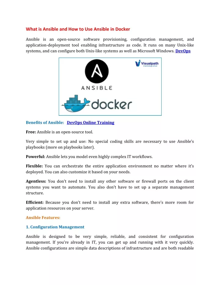 what is ansible and how to use ansible in docker