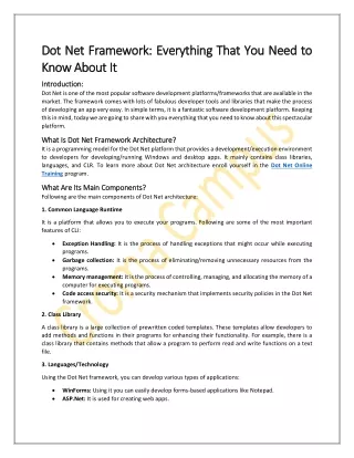 dot net framework everything that you need