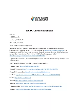 HVAC Clients on Demand