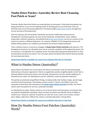 Is Nuubu Detox Patch (Australia) Safe To Use?