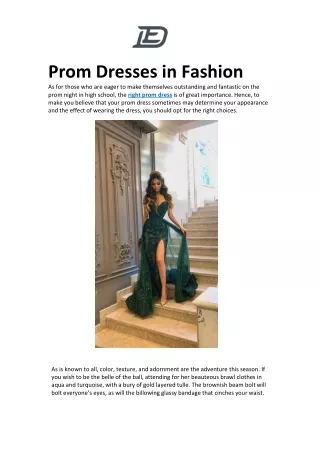 Prom Dresses in Fashion