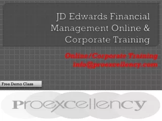 JDE Financial Management Online & Corporate Training