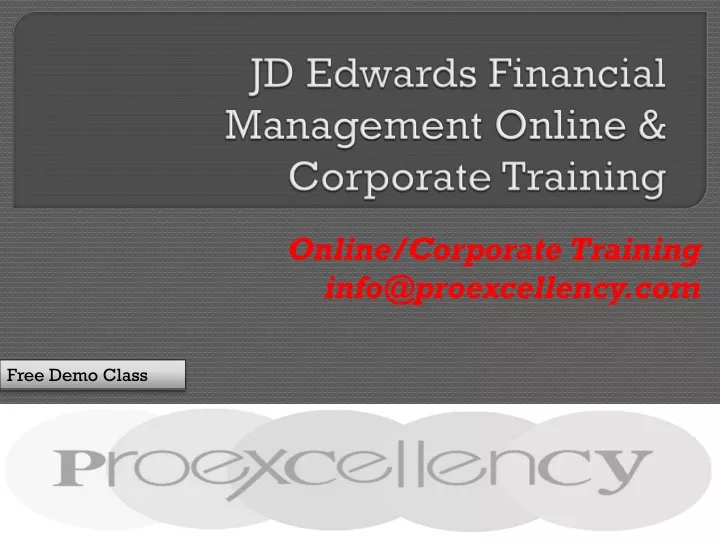 jd edwards financial management online corporate training