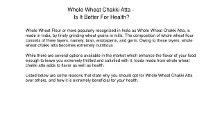 Whole wheat chakki ata