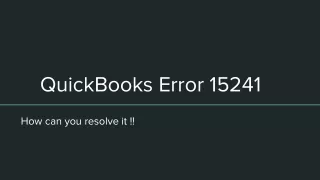 QuickBooks Error 15241