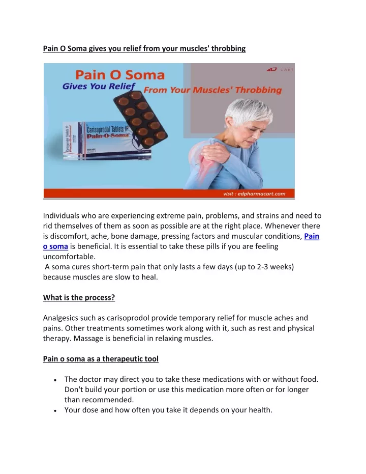 pain o soma gives you relief from your muscles