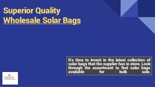 Superior Quality Wholesale Solar Bags